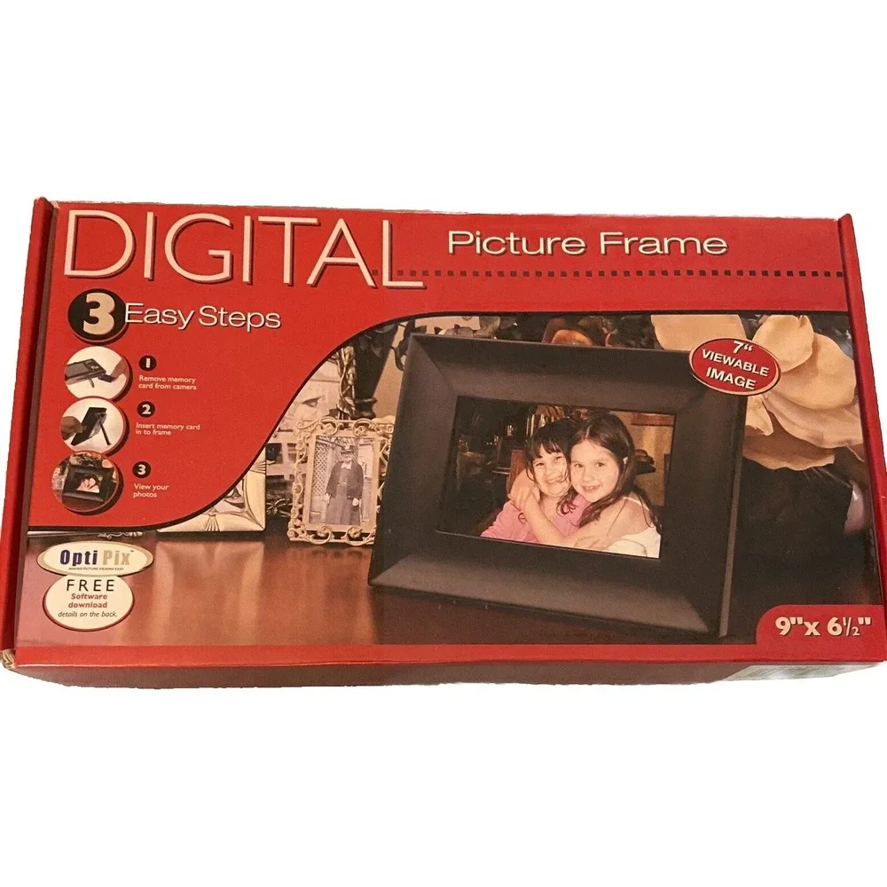 New Digital Photo Frame SP70BRS 7-Inch Opti Pix 9X6.5 NIB Smart Parts‎